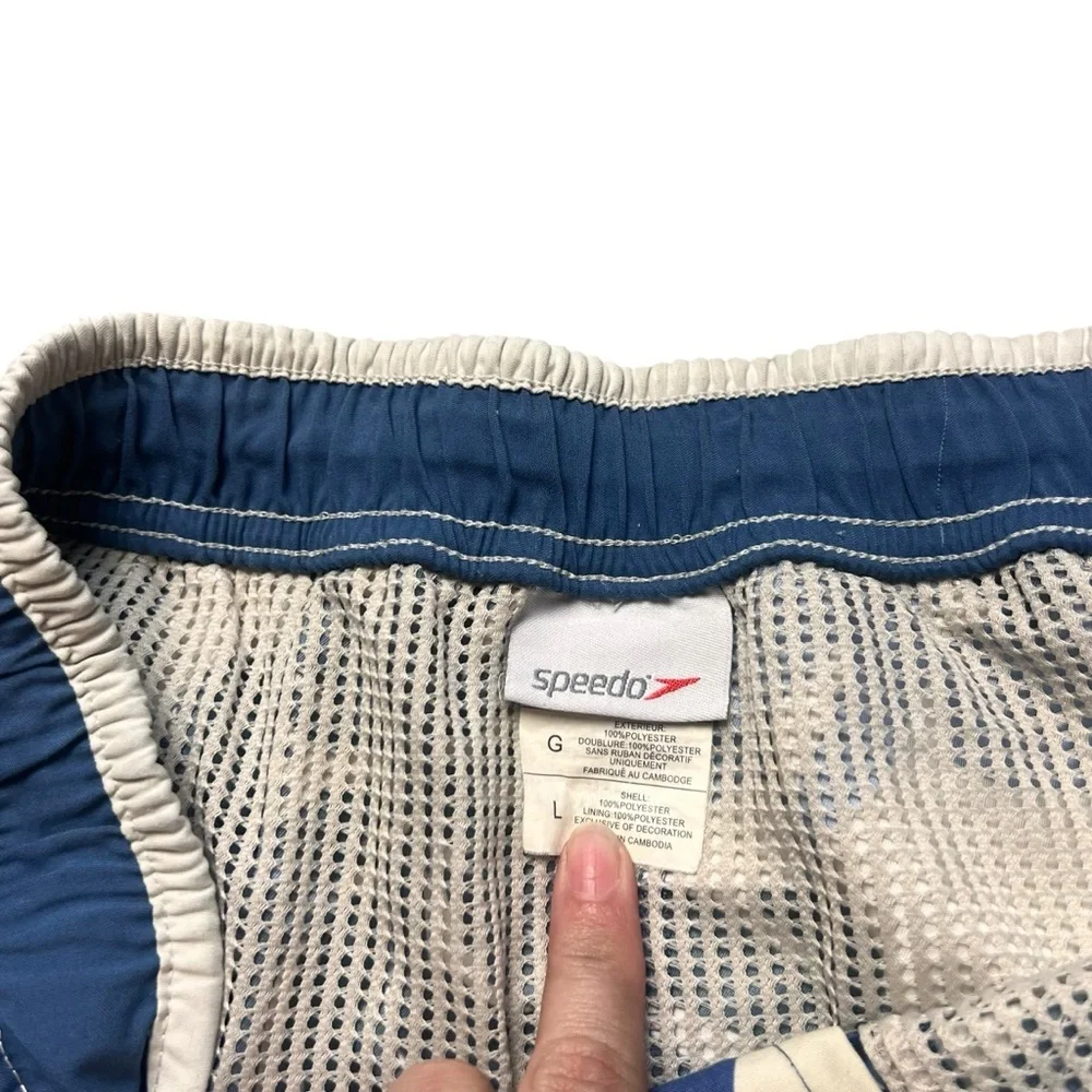 Speedo Men’s Hawaiian‎ Lined Blue Board Shorts Swim Trunks